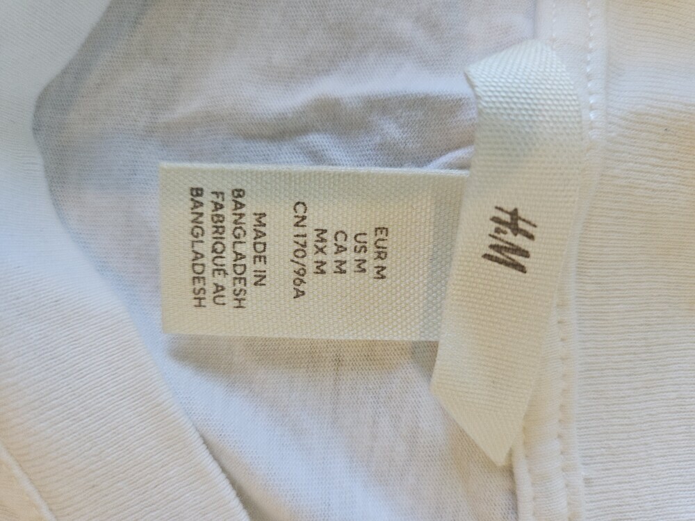H&M White Graphic T-Shirt Ladies Medium - Picture 4 of 4